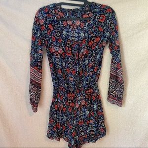 Long sleeve floral romper